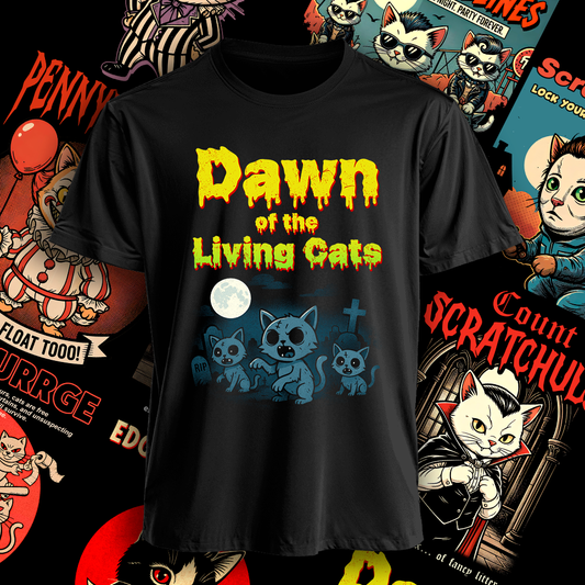 Polera Dawn of the Living Cats Hombre