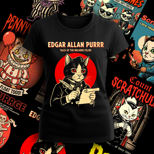 Polera Edgar Allan Purrr Mujer