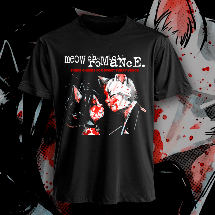 Polera Meow Chemical Romance Three Cheers For Furry-Venge Unisex