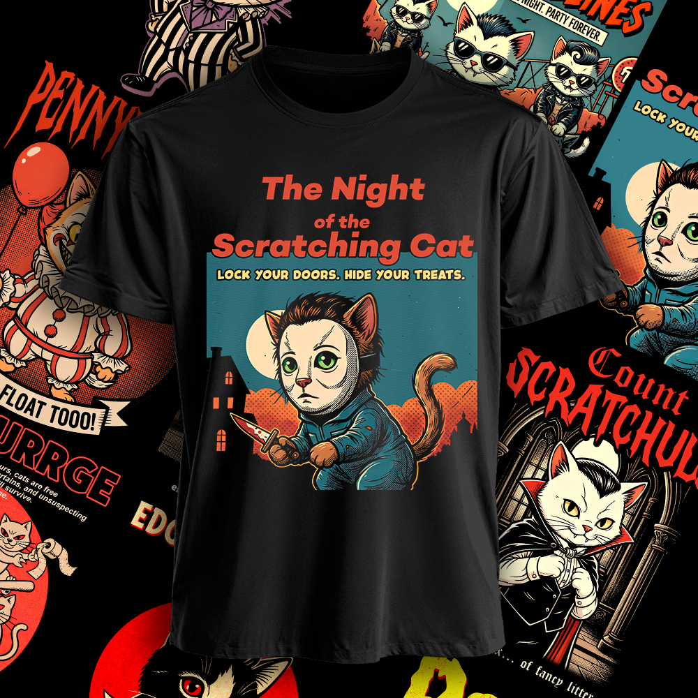 Polera The Night of the Scratching Cat Hombre