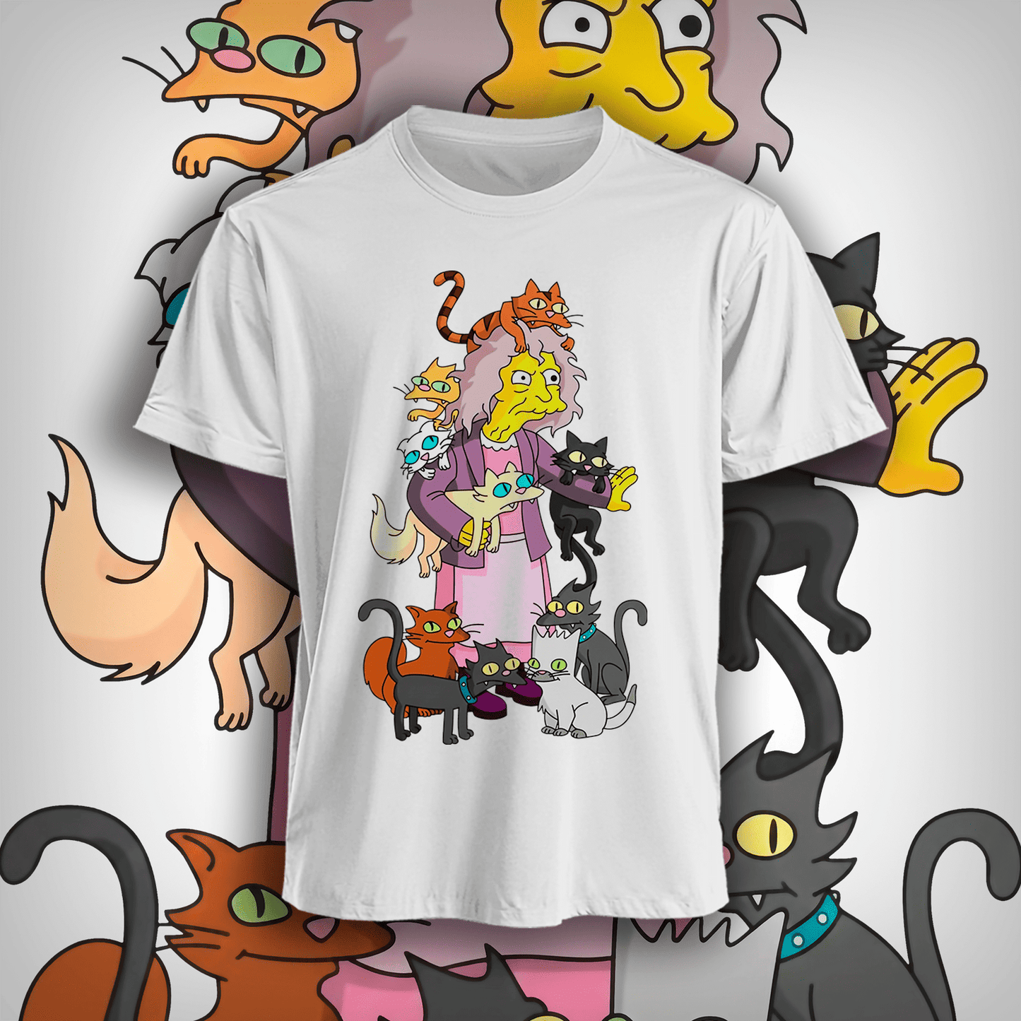 Polera Crazy Cat Lady Hombre