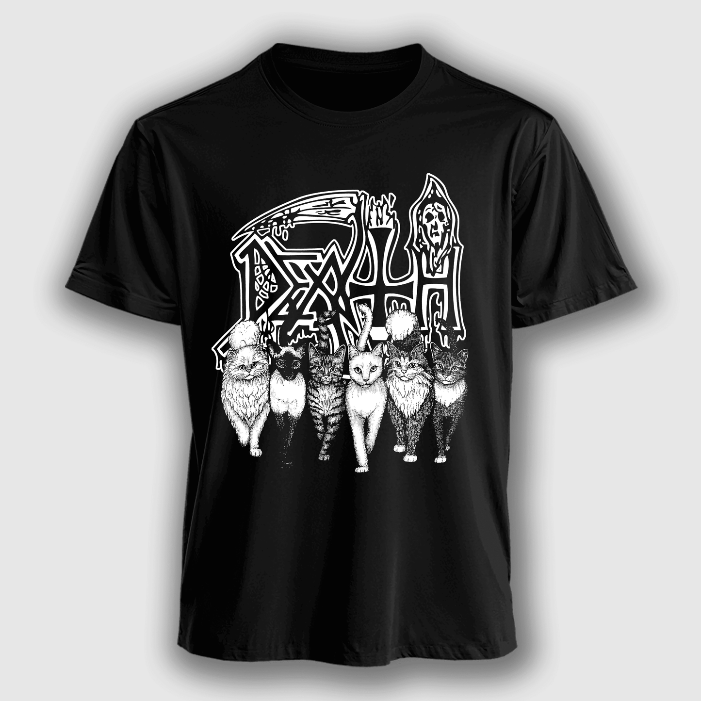 Polera Death c/ Gatitos Unisex