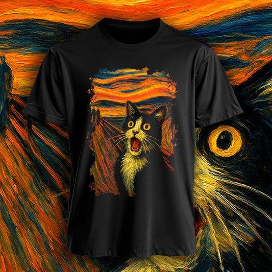 Polera El Grito en Clave de Miau Hombre